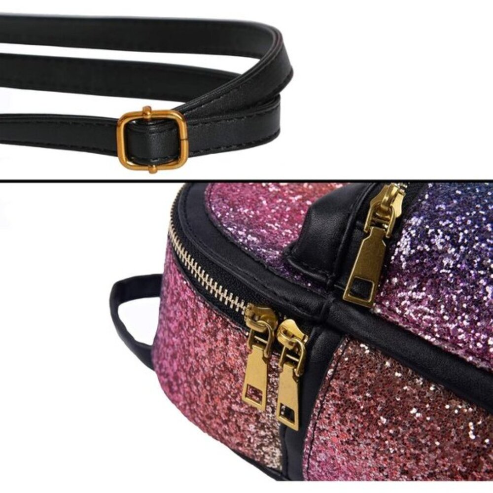 New Bling Mini Backpack Convertible Shoulder Cross Bags Purse - Variant # 1 - Picture 5 of 7